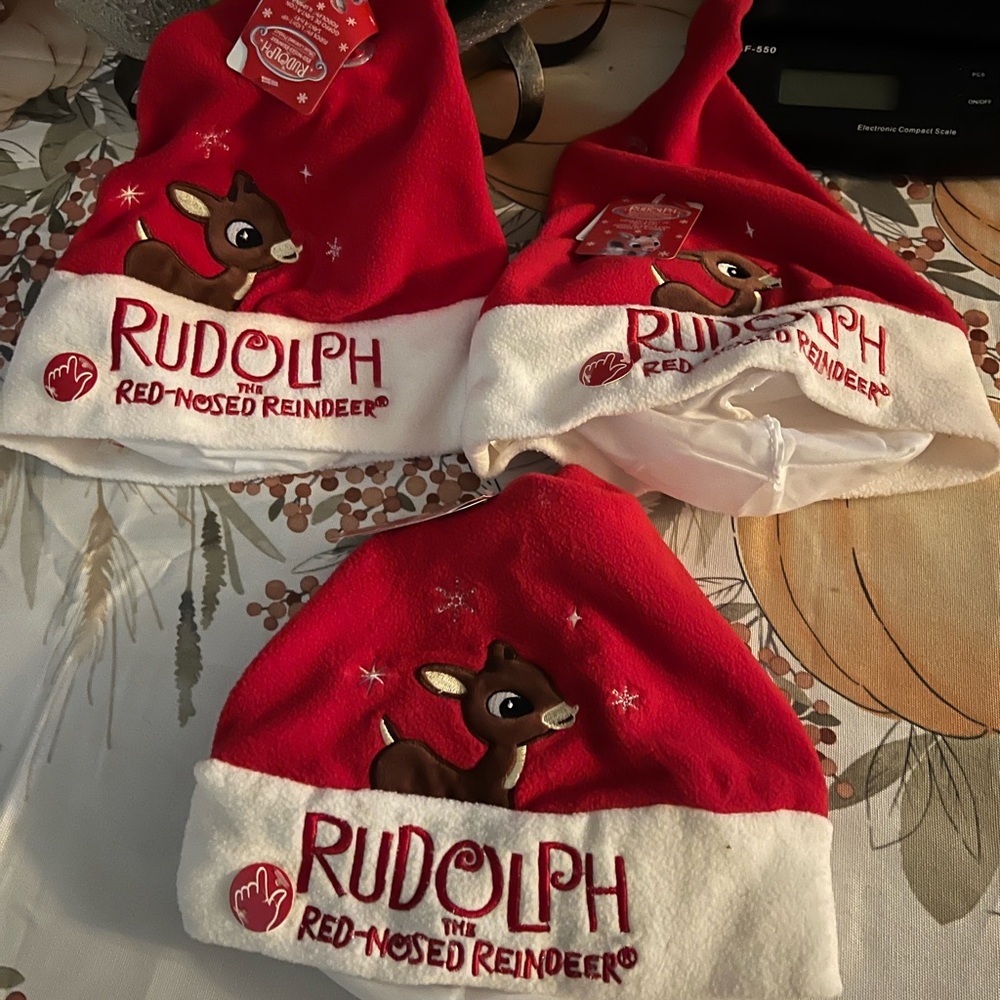 Brand new 3 Rudolph Christmas hat light up!